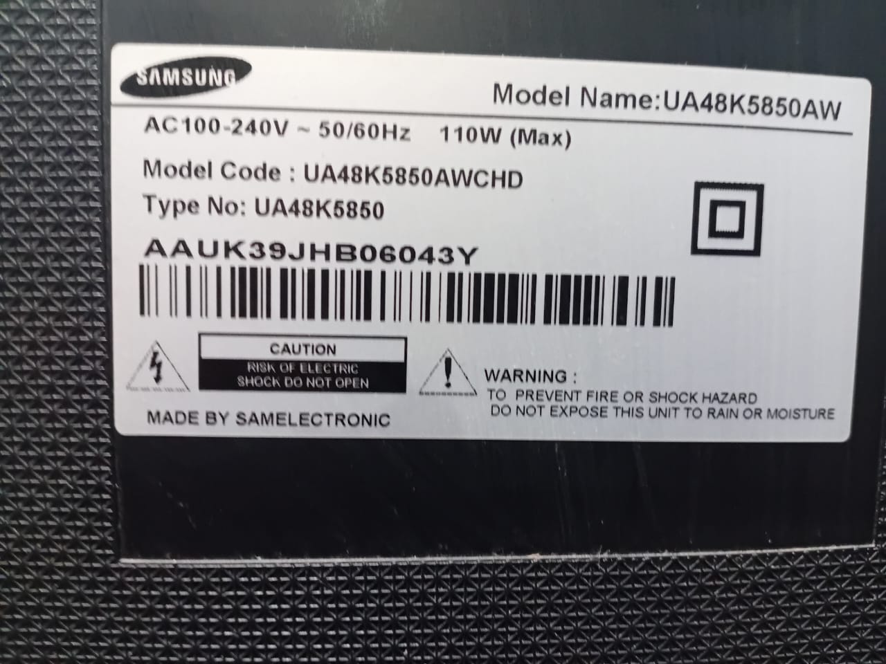 سیتی برد-تلویزیون پنل شکسته سامسونگ UA48K5850