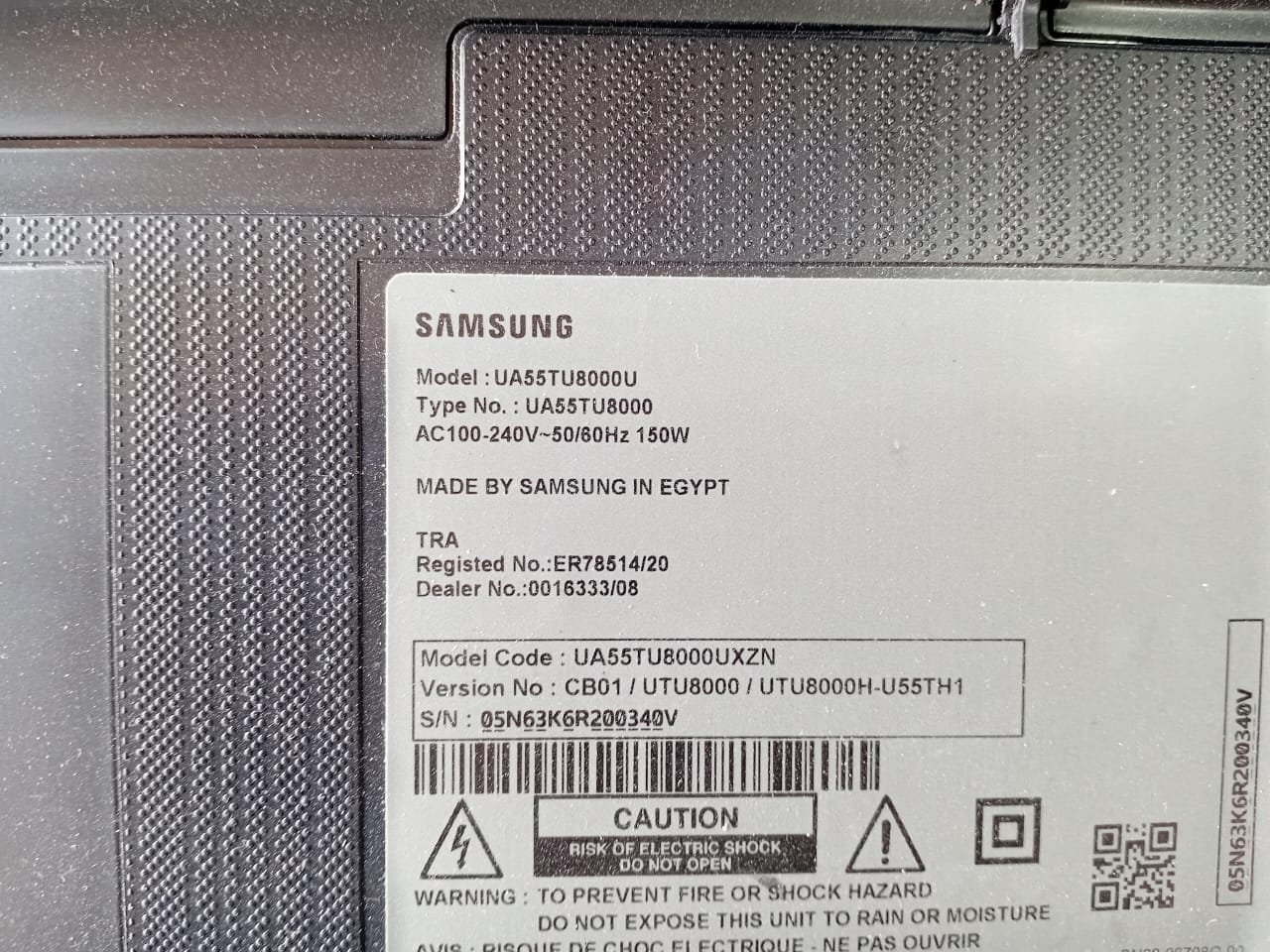 تلویزیون پنل شکسته سامسونگ UA55TU8000U